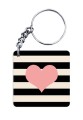 Stripes and Heart Keychain