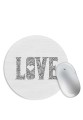 White LOVE Mouse Pad