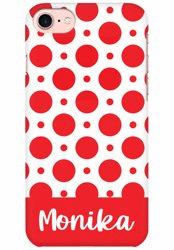 Red Polka Name Case for Apple iPhone 7