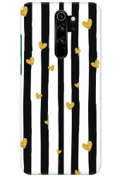 Gold Hearts Black Stripes (Matte Finish) for Redmi Note 8 Pro