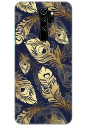 Golden Blue Feathers (Matte Finish) for Redmi Note 8 Pro