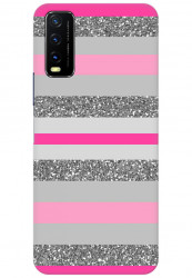 Pink Silver Stripes (Matte Finish) for Vivo Y12G