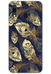 Golden Blue Feathers (Matte Finish) for Samsung Galaxy A30