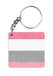 Pink and Grey Shade Stripes Keychain