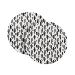 Feather Pattern Black & White Coasters