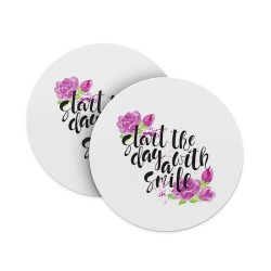 Start the Day with a Smile Floral Coasters
