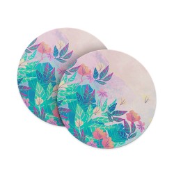 Pastel Floral Geometric Pattern Coasters
