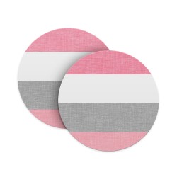 Pink and Grey Shade Stripes Coasters