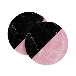 Black and Pink Marble Coasters