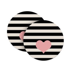 Stripes and Heart Coasters