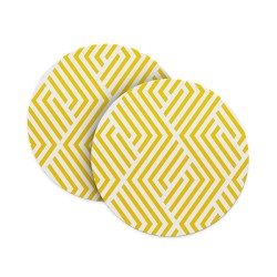 Yellow Geometric Pattern Coasters