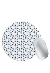 Blue Minimal Floral Mouse Pad