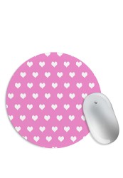 Pink White Hearts Mouse Pad