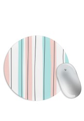 Pastel Blue Pink Lines Mouse Pad