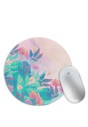 Pastel Floral Geometric Pattern Mouse Pad