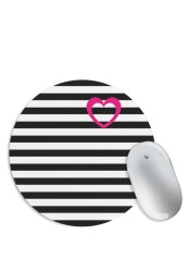 Stripes and Heart Mouse Pad