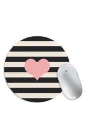 Stripes and Heart Mouse Pad