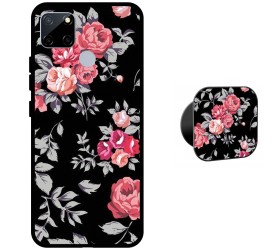 Black Floral Protective Cover for Realme C25s
