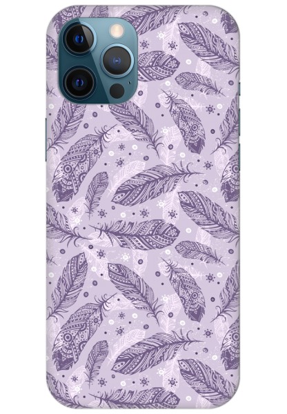 Buy Pink Purple Feathers Back Cover Phone Case For Apple Iphone 12 Pro Max Ink Me Silly