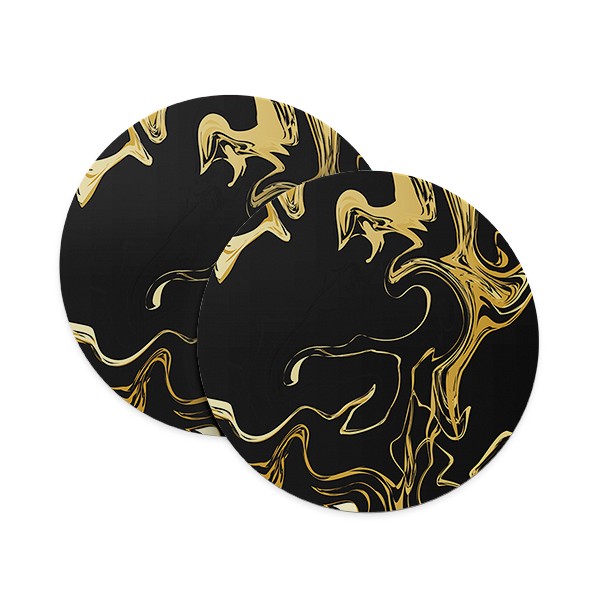 Gold & Black Flux (Matte Finish) Coasters