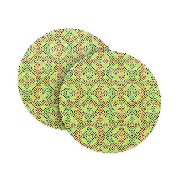 Yellow Abstract Twirls Coasters
