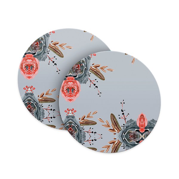Abstract Floral Wallpaper Coasters
