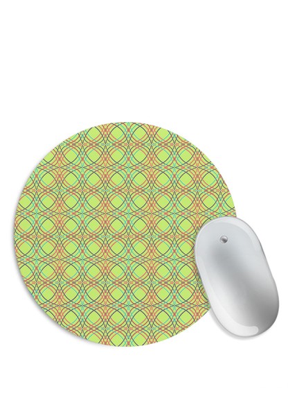 Yellow Abstract Twirls Mouse Pad