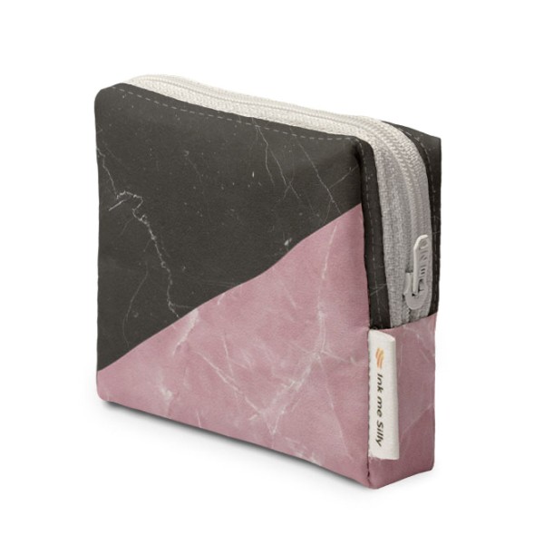 Black and Pink Marble Coin Purse