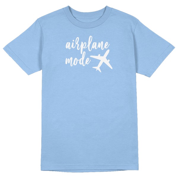 Airplane Mode Round Collar Cotton Tshirt