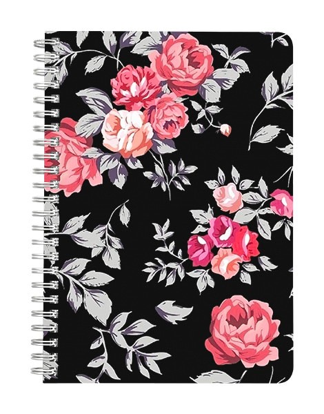 Black Floral Notebook